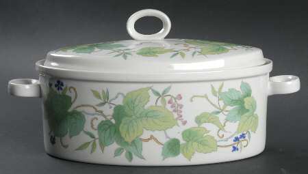 Morning Glory 2 Quart Oval Covered Casserole