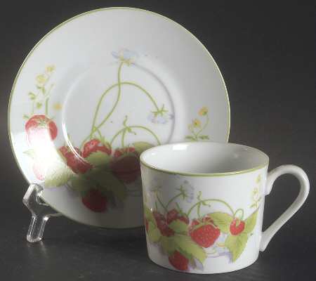 Strawberry Hill Flat Cup & Saucer Set