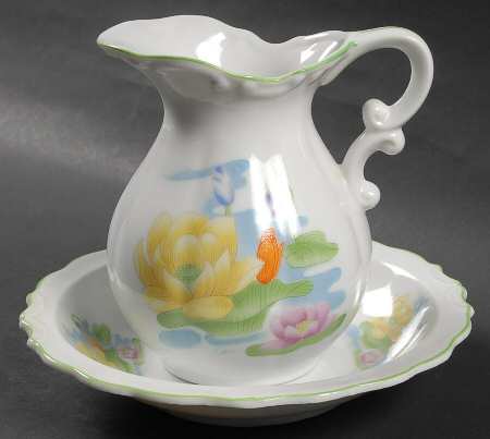 Water Lily 16 Oz Pitcher and Bowl Set