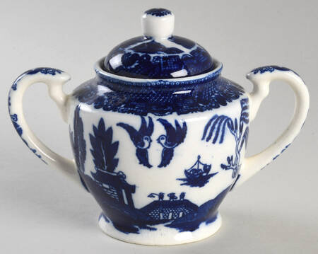 Willow Blue Sugar Bowl & Lid by Maruta