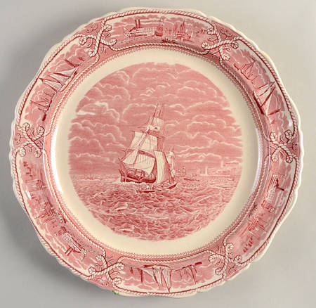 American Marine Pink (Scalloped) 15" Chop Plate (Round Platter)