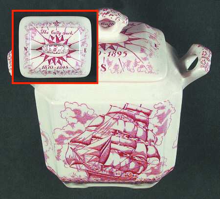 American Marine Pink (Scalloped) Sugar Bowl & Lid