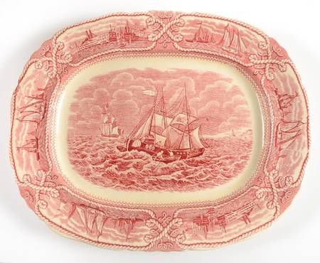 American Marine Pink (Scalloped) 10" Oval Serving Platter