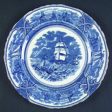 American Marine Blue (Scalloped) Dinner Plate