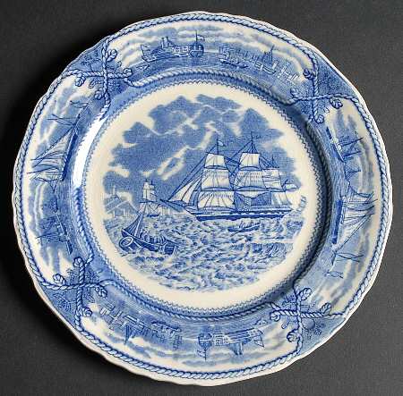 American Marine Blue (Scalloped) Salad Plate