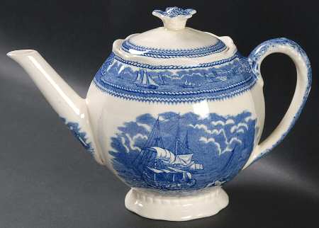 American Marine Blue (Scalloped) Teapot & Lid