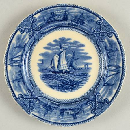 American Marine Blue (Scalloped) Bread & Butter Plate