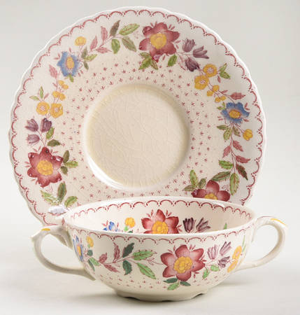 Arbor Flat Cream Soup Bowl & Saucer Set