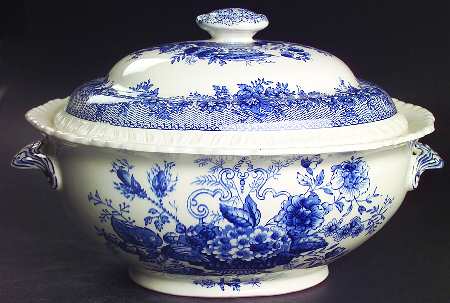 Ascot Blue Oval Tureen & Lid