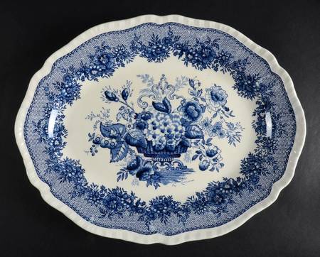 Ascot Blue 13" Oval Serving Platter