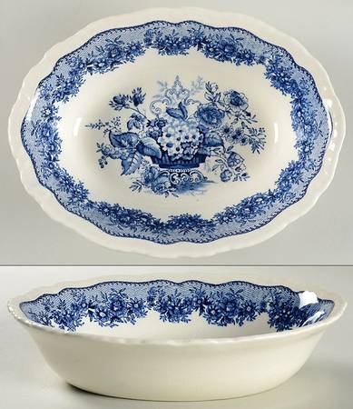 Ascot Blue 9" Oval Vegetable Bowl