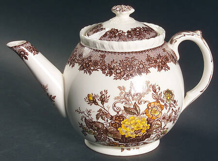 Ascot Brown Multicolor Teapot & Lid
