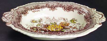 Ascot Brown Multicolor Oval Vegetable No Lid