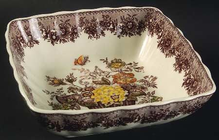 Ascot Brown Multicolor 7" Square Vegetable Bowl