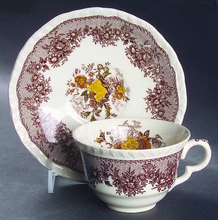 Ascot Brown Multicolor Oversized Cup & Saucer Set