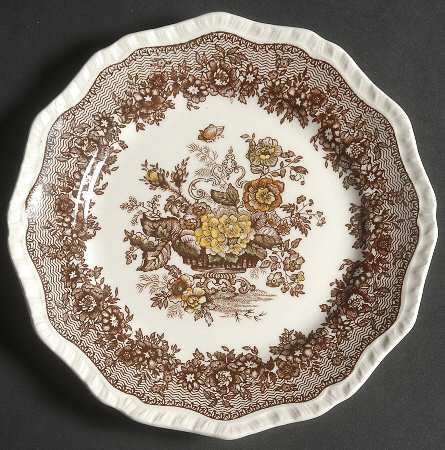 Ascot Brown Multicolor Dessert/Pie Plate