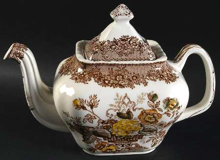 Ascot Brown Multicolor Teapot & Lid