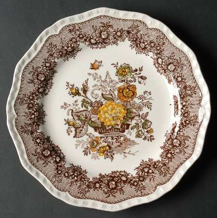Ascot Brown Multicolor Luncheon Plate