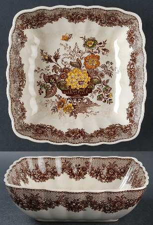 Ascot Brown Multicolor 8" Square Vegetable Bowl