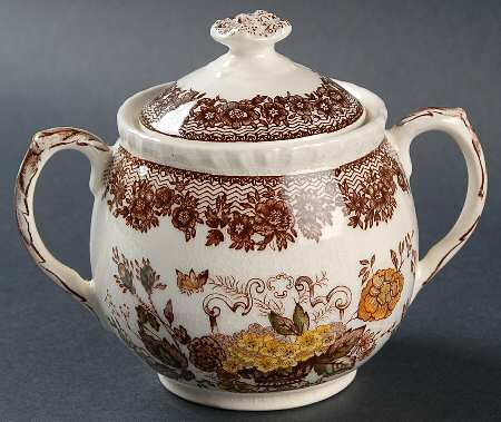 Ascot Brown Multicolor Sugar Bowl & Lid
