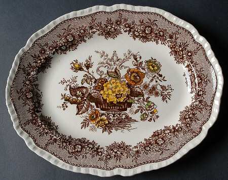 Ascot Brown Multicolor 11" Oval Serving Platter