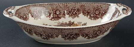 Ascot Brown Multicolor 10" Oval Vegetable Bowl