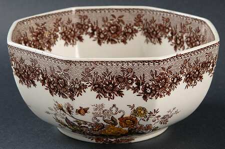 Ascot Brown Multicolor 6" Octagonal Vegetable Bowl