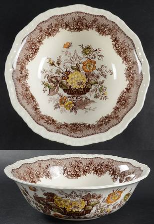Ascot Brown Multicolor 9" Round Vegetable Bowl
