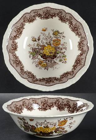 Ascot Brown Multicolor 8" Round Vegetable Bowl
