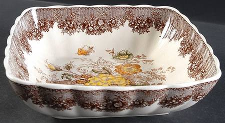 Ascot Brown Multicolor 9" Square Vegetable Bowl