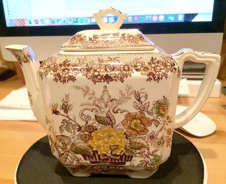Ascot Brown Multicolor Teapot & Lid