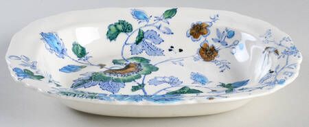 Belvedere Blue Multicolor 9" Oval Vegetable Bowl
