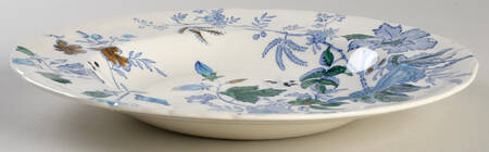 Belvedere Blue Multicolor Large Rim Soup Bowl