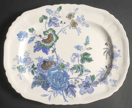 Belvedere Blue Multicolor 13" Oval Serving Platter