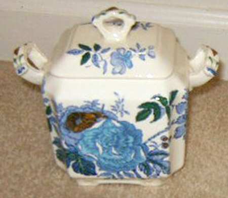 Belvedere Blue Multicolor Sugar Bowl & Lid