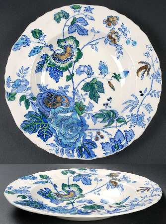 Belvedere Blue Multicolor Large Rim Soup Bowl
