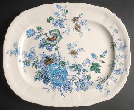 Belvedere Blue Multicolor 15" Oval Serving Platter