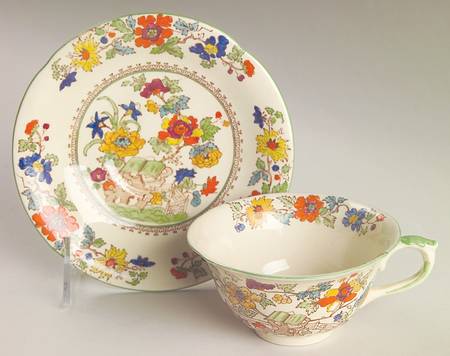 Bible (Green Bible) Footed Cup & Saucer Set