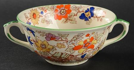 Bible (Green Bible) Footed Cream Soup Bowl