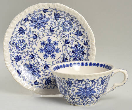 Bow Bells Blue Flat Cup & Saucer Set