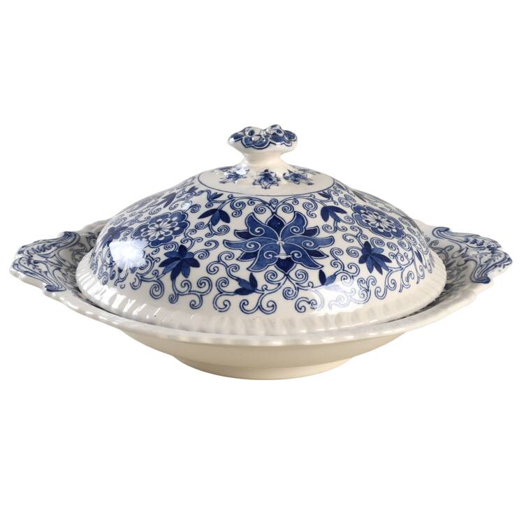 Bow Bells Blue Round Covered Vegetable