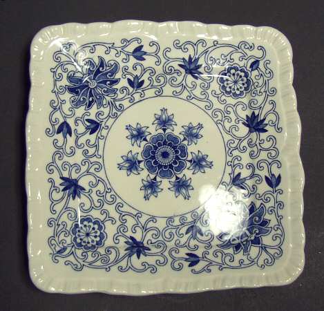 Bow Bells Blue Square Bread & Butter Plate