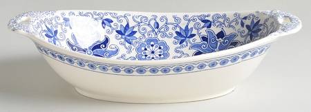 Bow Bells Blue 10" Oval Vegetable Bowl