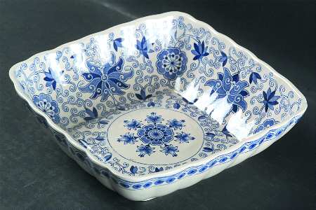 Bow Bells Blue 8" Square Vegetable Bowl