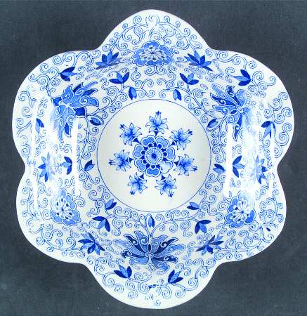 Bow Bells Blue Round Fluted Dessert Bowl