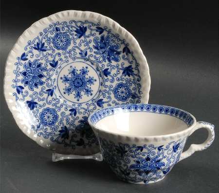 Bow Bells Blue Flat Cup & Saucer Set