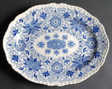 Bow Bells Blue 13" Oval Serving Platter