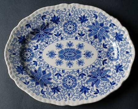 Bow Bells Blue 11" Oval Serving Platter