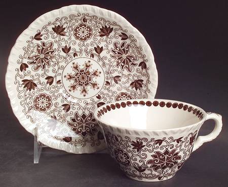 Bow Bells Brown Flat Cup & Saucer Set