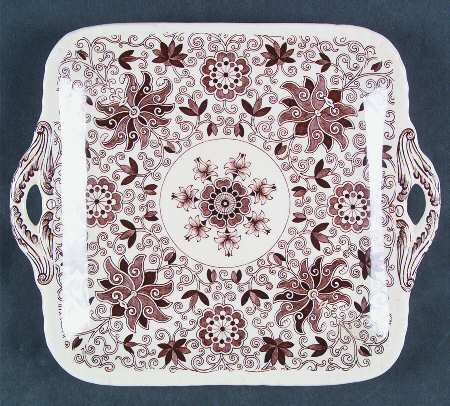 Bow Bells Brown Square Handled Cake Plate
